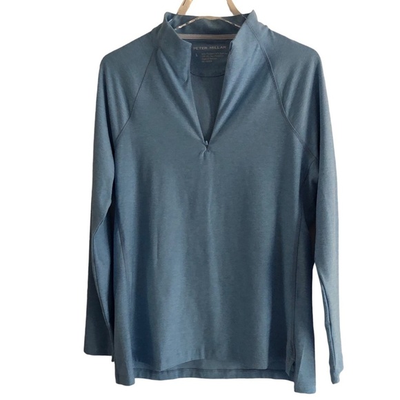 Peter Millar Womens Quarter Zip Blue Size Large - Picture 2 of 9